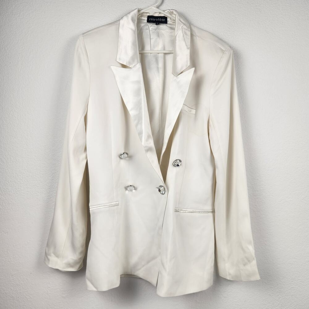 Retrofete Cream Blazer Double Breasted Size Medium